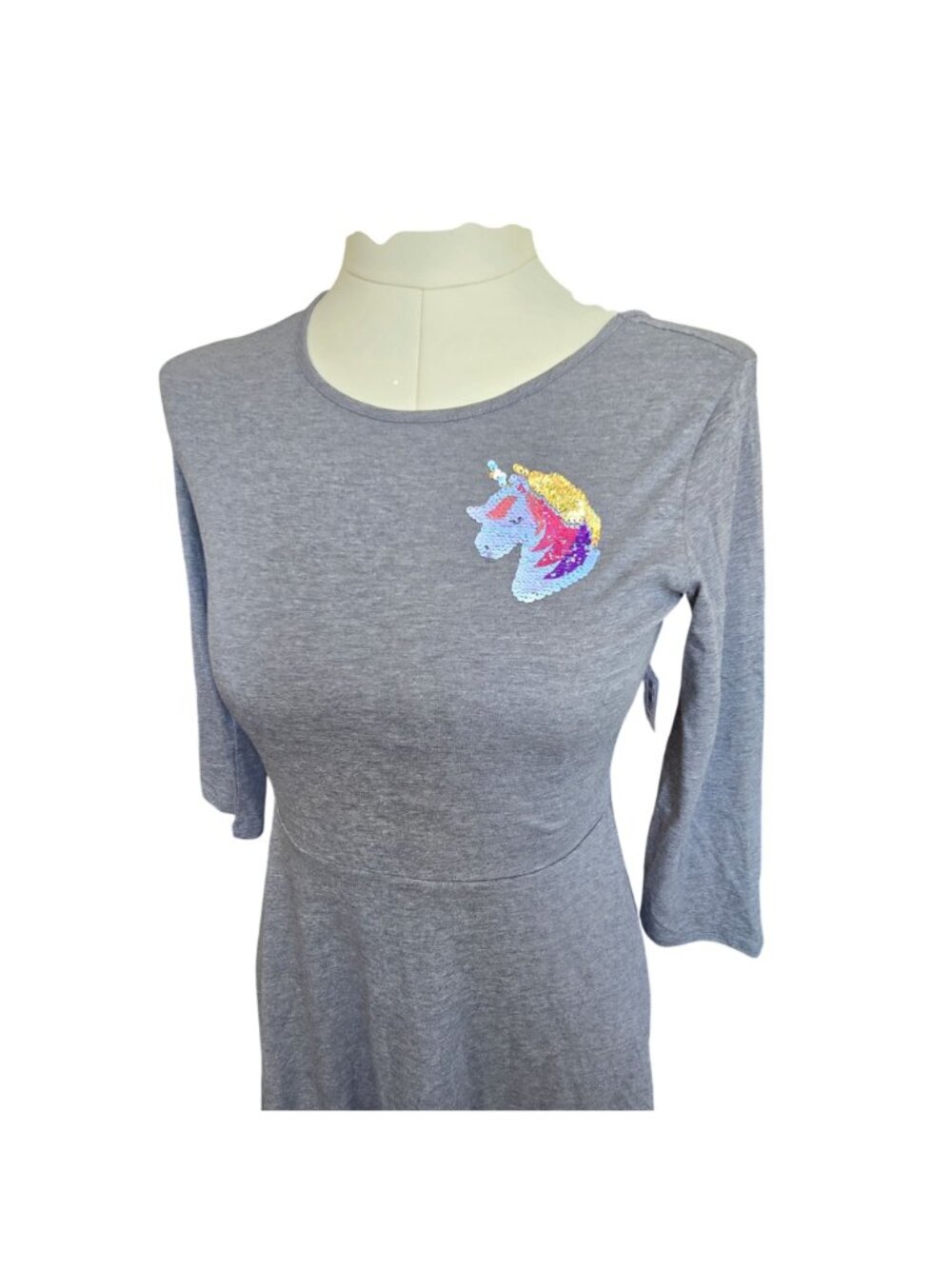 Old Navy Girls Dress Unicorn Sequin Graphic Gray XXL (16) NWOT JJ4258 - Picture 3 of 8